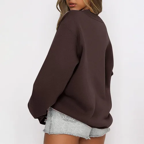 Vista 3 de Ceboyel Sudadera de gran tamaño con texto en inglés "Remember Your Why", sudadera con capucha de moda para otoño e invierno 2023