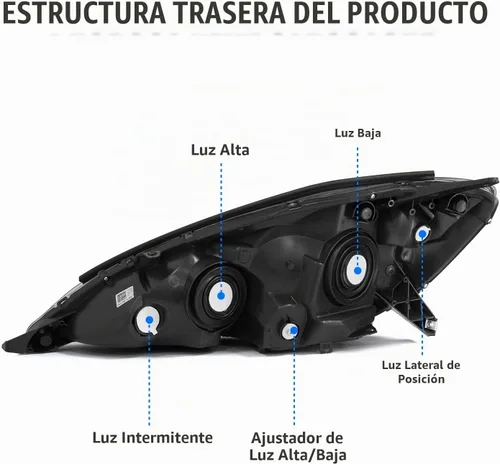 Vista 5 de Conjunto de faros para 2006 2007 2008 2009 2010 Toyota Sienna, carcasa cromada con reflector ámbar izquierdo y derecho