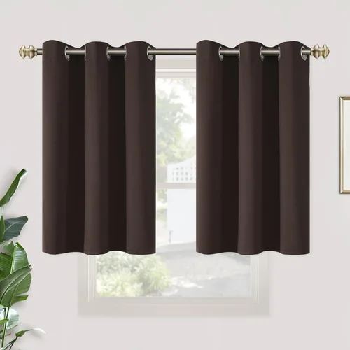 Vista 184 de YoungsTex - Cortinas blackout cortas, aislamiento térmico, ojales, oscurecen la habitación, privacidad, para cámper, sótano, cocina y baño, 2 Gris