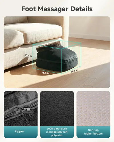 Vista 6 de Snailax Masajeador Shiatsu 2 en 1 para pies y espalda con calor, calentador de pies amasado, masaje eléctrico de pies, masajeadores para espalda