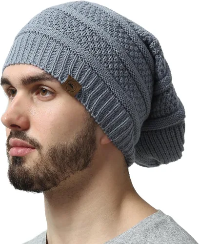 Vista 37 de Slouchy Cable tejido Gorro de lana por Tough Headwear – Gorro de lana de gran tamaño Sombreros Gorros Graves Sombreros Para Hombres y Mujeres