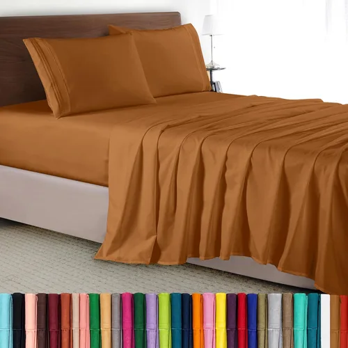 Vista 72 de Elegant Comfort - Juego de sábanas de lujo de 4 piezas - Ropa de cama de lujo de 1500 hilos, calidad de hotel prémium, microfibra, resistente a