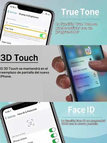 Vista 4 de Ayake - Reemplazo de pantalla para iPhone XR, pantalla LCD FHD de 6.1 pulgadas y pantalla digitalizadora táctil, tono real programable, restos