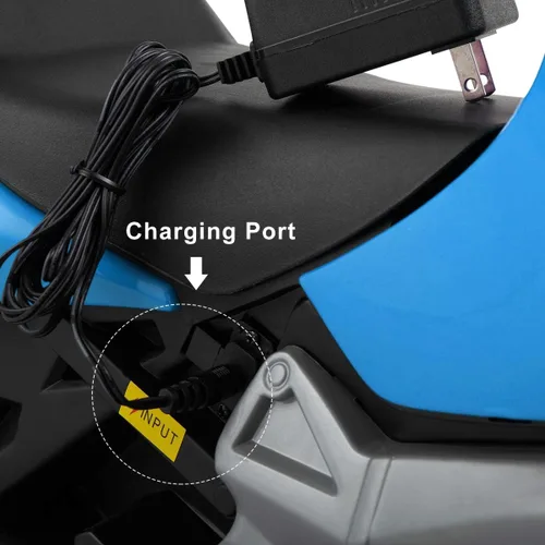 Vista 9 de JAXPETY Motocicleta de paseo para niños de 6 V con rueda de entrenamiento, motocicleta eléctrica a batería para niños de 3 a 8 años, incluye faros