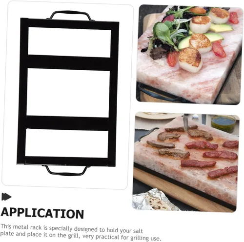 Vista 8 de Soporte de placa de sal de metal resistente al fuego de cocina de bloque de sal fácil de usar