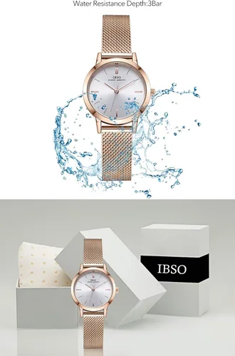Vista 8 de Reloj de pulsera de malla de acero inoxidable para mujer, reloj de pulsera de cuarzo para mujer, impermeable, diseño único, Relogio Feminino