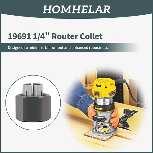 Vista 2 de 19691 1/4" Router Collet Reemplaza para 326286-04, 2610906283, Hitachi 323-293