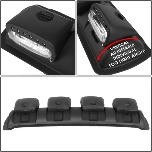Vista 4 de DNA MOTORING FL-ZTL-360-CH Luz antiniebla universal montada en el techo con arnés de cableado e interruptor interior, ángulo de haz ajustable
