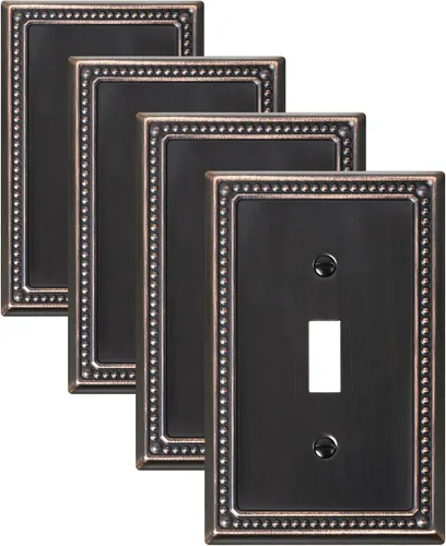 Vista 46 de Paquete de 2 cubiertas de placa de interruptor de luz de doble palanca, cubiertas decorativas de placa de doble interruptor Pearls, placa de pared