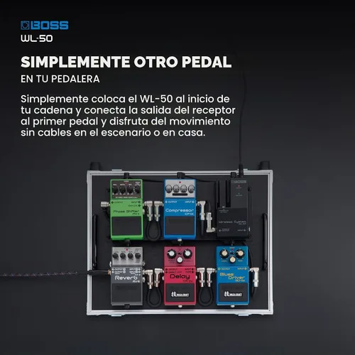 Vista 4 de BOSS WL-50 Sistema de instrumentos inalámbricos de tamaño de pedal Sistema inalámbrico Plug and Play para cualquier configuración de pedalera