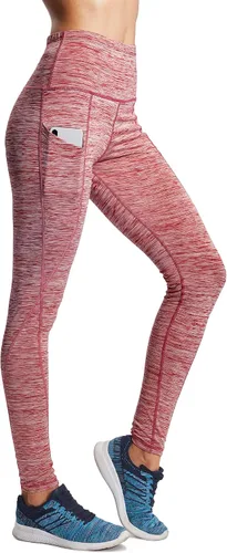 Vista 4 de Neleus calzas de yoga para mujer con bolsillo y cintura alta para correr con control de barriga