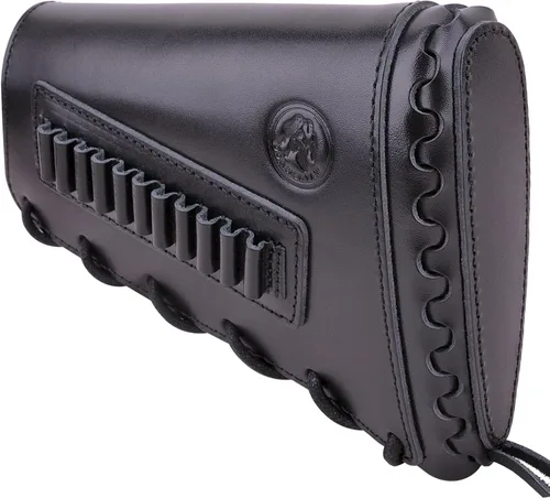 Vista 20 de Almohadilla de cuero para mejilla de culata cosida a mano para rifle 38/357 45-70 308 .22LR 12GA Mano zurda - Negro