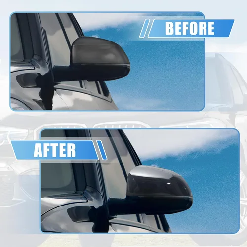 Vista 2 de X AUTOHAUX 1 par de tapas de repuesto para espejo retrovisor exterior de automóvil, color negro brillante para BMW X5 X4 X7 2019-2021 para BMW X6