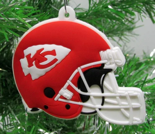 Vista 5 de Arrowhead Patrick Mahomes Football Team - Juego de adornos navideños de 6 piezas (diseño único inastillable)