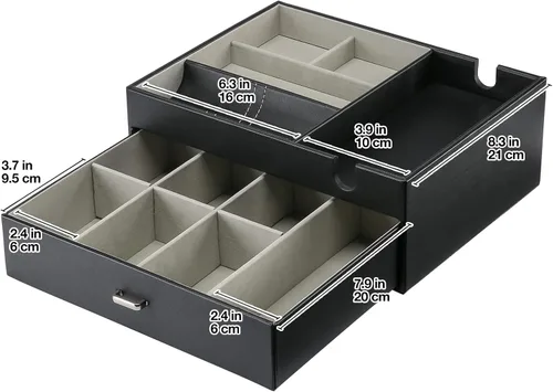 Vista 6 de ProCase Paquete de joyero con bandeja de valet de doble capa