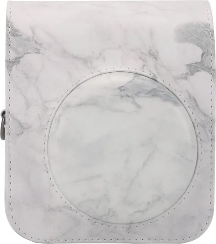 Vista 8 de Funda protectora compatible con cámara Fujifilm Instax Mini 12 de película instantánea con bolsillo para accesorios y correa ajustable (azul)