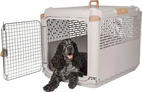 Vista 11 de SportPet Designs Transportador de viaje plegable para mascotas XS (azul), perrera de lados duros para perros pequeños, cachorros, gatos, gatitos