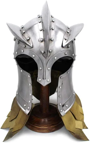 Vista 2 de Medieval Warrior Casco Kingsguard de marca usable para adultos Disfraces medievales Plata