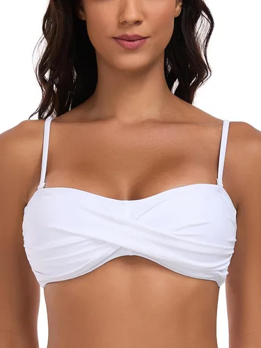 Vista 11 de Ocean Blues Bandeau - Top de natación sin tirantes Negro y blanco