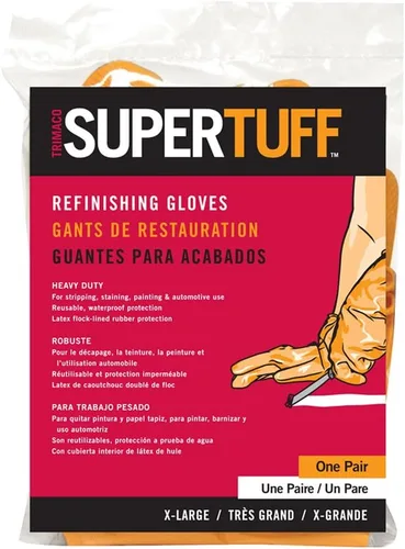 Vista 2 de Trimaco SuperTuff - Guantes profesionales de reacabado, naranja, talla única (paquete de 2)