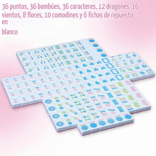 Vista 4 de Ceenna American Mahjong - Juego de azulejos todo en uno, color rosa