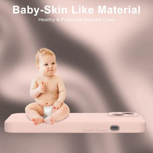 Vista 6 de DEENAKIN Funda compatible con iPhone 14 Plus con protector de pantalla, funda mejorada para cámara, goma de gel de silicona suave probada contra