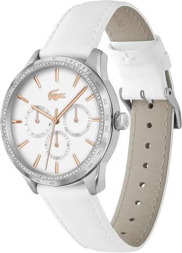Vista 2 de Lacoste Providence 2001291 Quartz - Reloj de cuarzo para mujer, acero inoxidable, con correa de cuero, color blanco, Blanco
