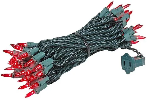 Vista 7 de Novelty Lights Mini luces incandescentes tradicionales de 50 bombillas de 25 pies, cable azul sobre verde con espacio de 6 pulgadas, grado comercial