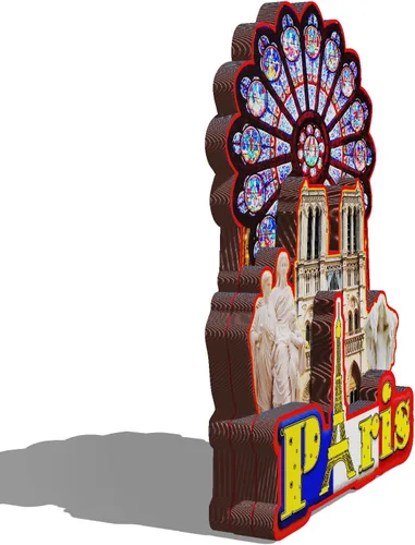 Vista 2 de Imán de madera de Francia París 3D para nevera, recuerdos coleccionables, decoración hecha a mano, artesanías 2