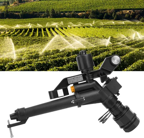 Vista 6 de Aspersor de riego, brazo oscilante de 360° y aspersor de césped de impacto, rosca hembra ajustable DN25 de 1.5 pulgadas, para granja, jardín, riego