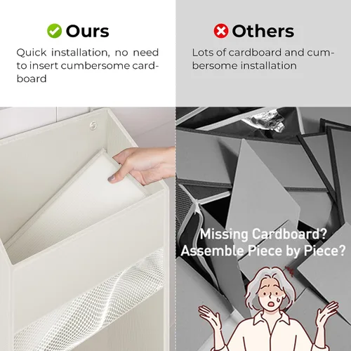 Vista 5 de GRANNY SAYS Organizador para colgar sobre la puerta, almacenamiento detrás de la puerta con 4 estantes y 6 bolsillos y ventana transparente