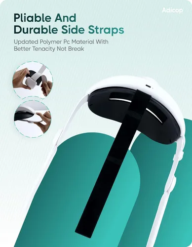 Vista 7 de Adicop Elite Strap with Battery for Oculus Quest 2 5300mAh Extend 4hrs PlaytimeFast Charging VR PowerCounter BalanceAdjustable Head Strap for