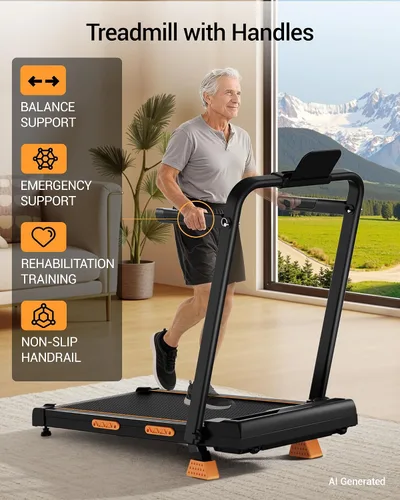 Vista 11 de 16% Incline Walking Pad Treadmill, 3-in-1 Under Desk Treadmill with Handles
