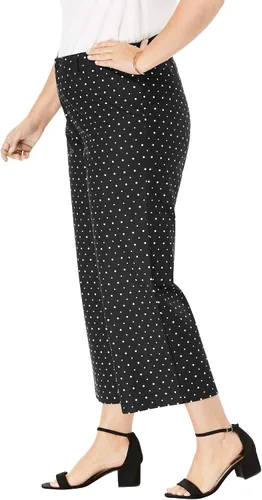 Vista 4 de Jessica London Pantalones cortos de popelina elásticos de pierna ancha para mujer