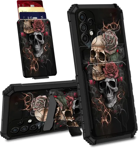 Vista 14 de BVDIKMI Funda para Samsung Galaxy A32 5G con ranura desmontable para tarjetero, soporte híbrido, de doble capa, resistente, a prueba de golpes