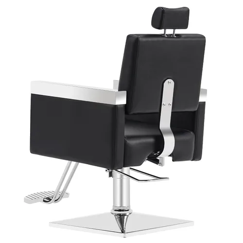 Vista 8 de BarberPub Clásico Recline Silla de peluquero hidráulica Salón Spa Silla de peluquería Equipo de belleza de peluquería 3018 (negro)