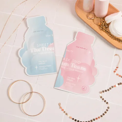 Vista 5 de ESW Beauty The Dream Team Face Mask Duo - Juego de cuidado de la piel hidratante y reparador de la humedad - Incluye The Pink Dream & Blue Dream