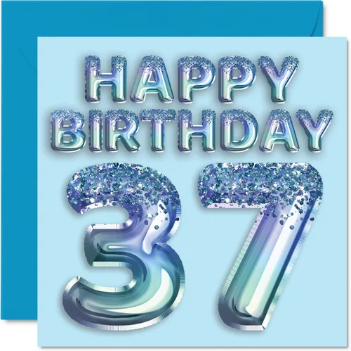 Vista 93 de Stuff4 Tarjeta de primer cumpleaños para niños, globo de fiesta con purpurina azul, tarjetas de feliz cumpleaños para niño de 1 año, nieto, hijo, 57