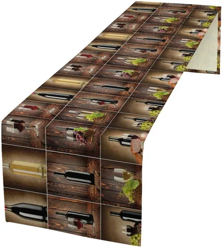 Vista 15 de Camino de mesa de lino de algodón, cuchillo de cocina occidental, tenedor, colección de mesa rectangular, desierto salvaje oeste americano
