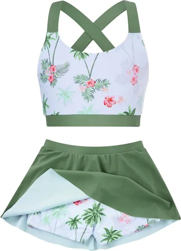 Vista 12 de Traje de baño para niñas de 2 piezas con pantalones cortos con Alania Floral
