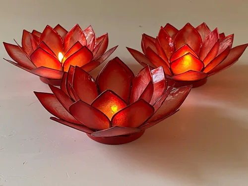 Vista 6 de Velas de té con forma de flor de Loto.
