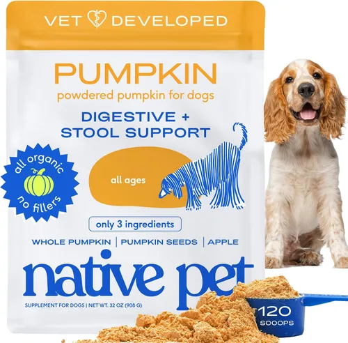 Vista 9 de Native Pet Calabaza para perros – Polvo orgánico de puré de calabaza para perros – Rico en fibra Suplemento en polvo ayuda con la digestión
