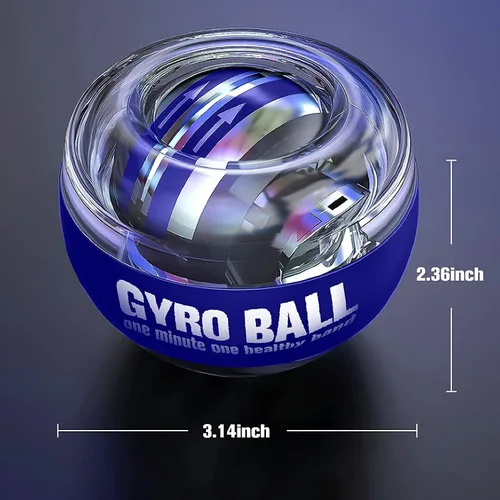 Vista 3 de Bola Giroscópica de Muñeca de Arranque Automático con Luces LED, Fortalecedor de Muñeca y Ejercitador de Antebrazo para Brazos, Dedos y Músculos más