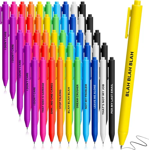 Vista 7 de Epakh 50 bolígrafos divertidos a granel, suministros de oficina divertidos bolígrafos con frases inspiradoras, citas motivacionales, regalo novedoso