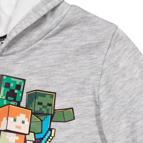 Vista 5 de Minecraft Mobs Alex Steve Creeper Zombie - Sudadera con capucha de forro polar para niños pequeños a grandes