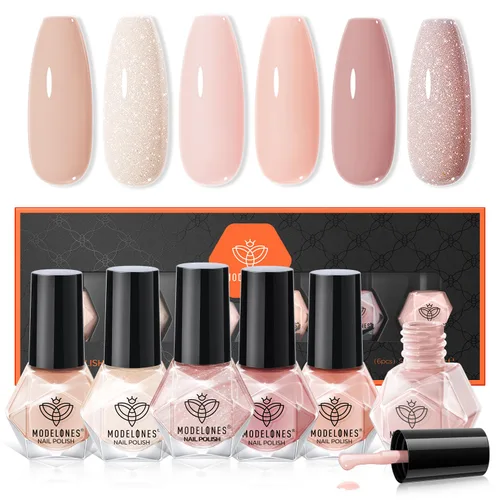 Vista 14 de modelones Esmalte de uñas, capa base 3 en uno, 0.5 onzas líquidas, fortalecedor de uñas transparente, secado rápido, larga duración, brillo