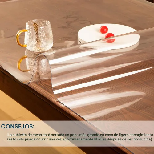 Vista 7 de Protector de Mesa Transparente Rectangular de 12x24 Pulgadas, 1.5mm de Grosor, Protector de Mesa de Plástico Transparente Impermeable, Antiarañazos