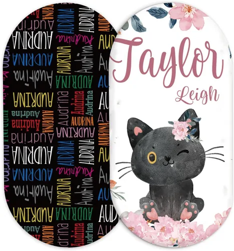 Vista 20 de Juego de 2 sábanas personalizadas para moisés de bebé, ajuste universal para colchón/almohadilla de moisés rectangular, ovalado, de reloj de arena
