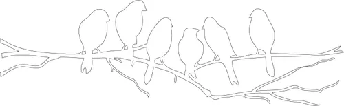 Vista 9 de Picniva Calcomanía de pared de pájaro en rama de árbol, 22 x 7 pulgadas, vinilo negro mate para decoración de guardería, sala de estar y dormitorio