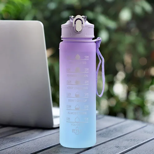 Vista 6 de Botella de agua deportiva de 22 onzas con popote, botellas de agua a prueba de fugas para hombres y mujeres, bebida para deportes, gimnasio al aire